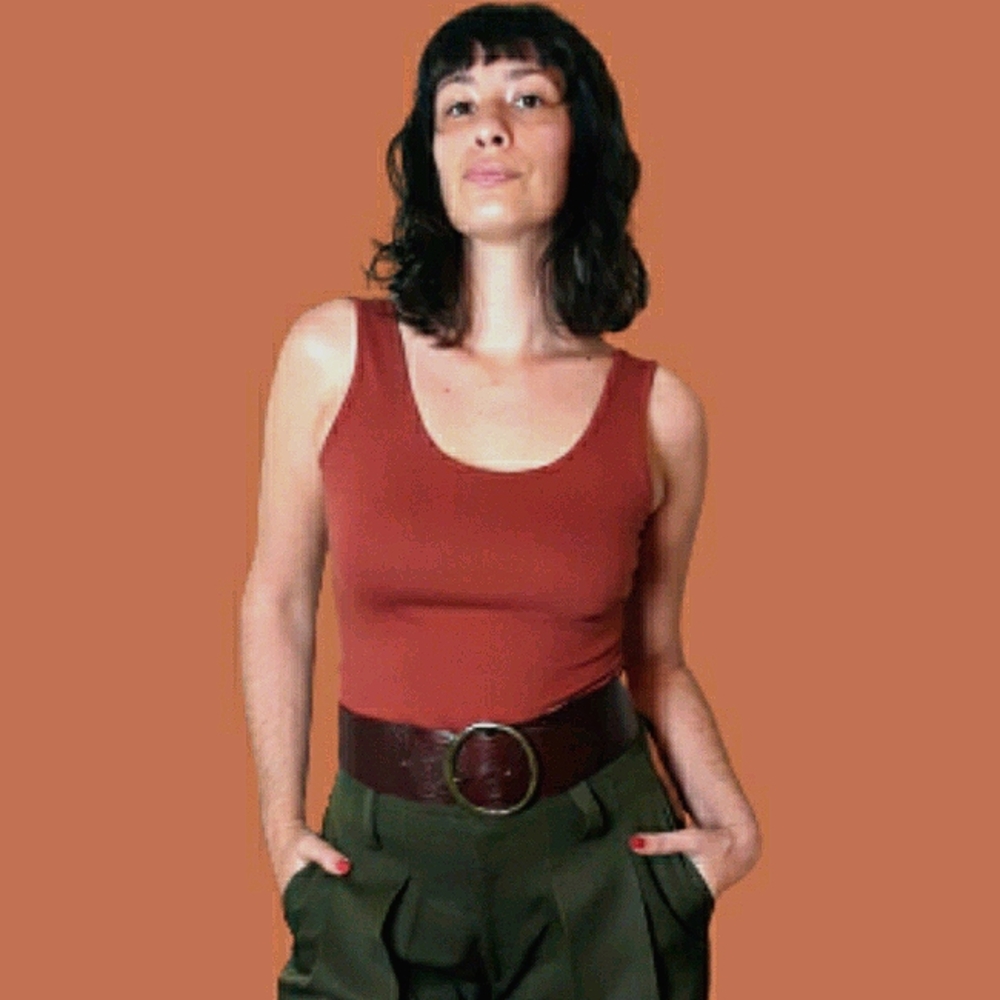 VTG BROWN LEATHER WAIST BELT